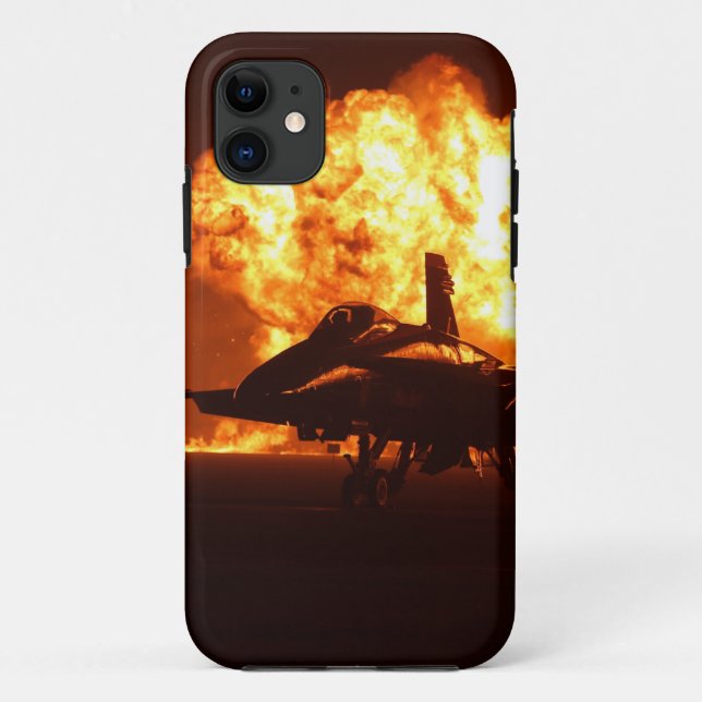 Capa Para iPhone 11 Chamas do Jet Fighter (Verso)