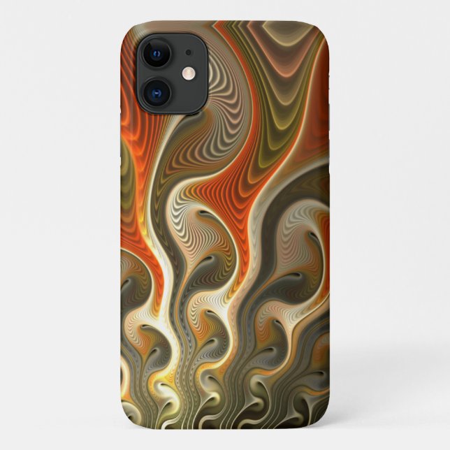 Capa Para iPhone 11 Chamas Laranja abstrato Definir Phasers (Verso)