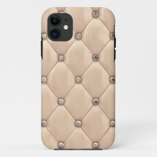 Capa Para iPhone 11 Champanhe de Na moda com aspecto de couro elegante
