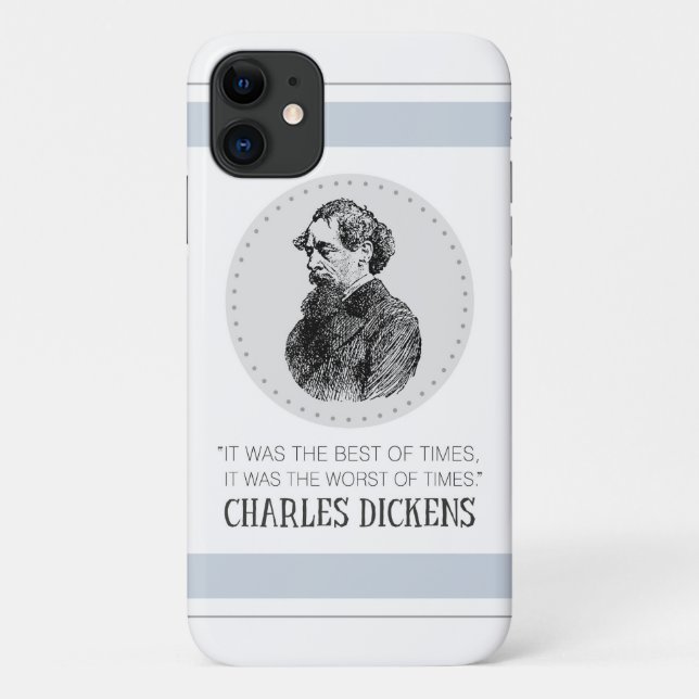 Capa Para iPhone 11 Charles Dickens Portrait e Cote (Verso)