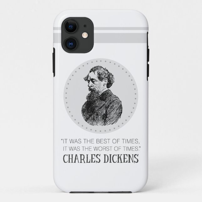 Capa Para iPhone 11 Charles Dickens Portrait e Cote (Verso)