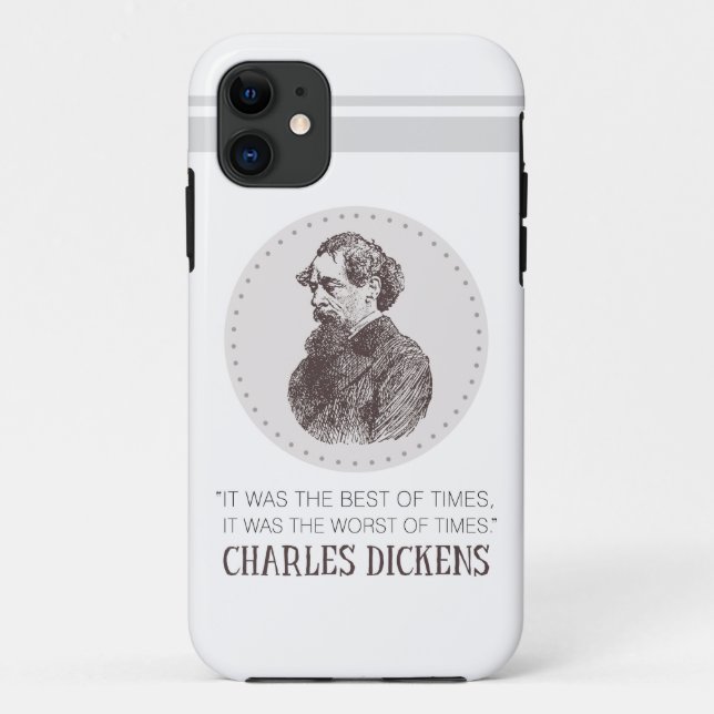 Capa Para iPhone 11 Charles Dickens Portrait e Cote (Verso)