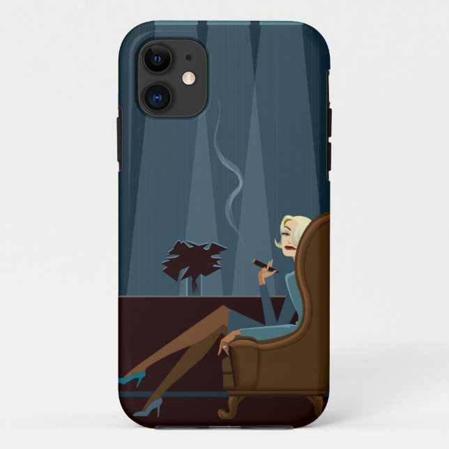 Capa Para iPhone 11 Charuto de fumo da mulher de negócios (Verso)