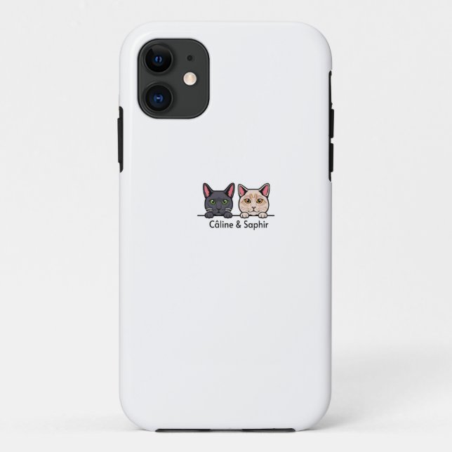 Capa Para iPhone 11 Chats en famille (Verso)