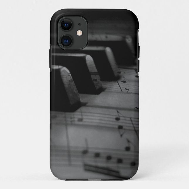 Capa Para iPhone 11 Chaves de Piano de Música (Verso)