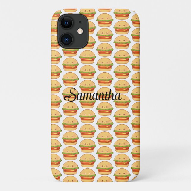 Capa Para iPhone 11 Cheeseburger Gato (Verso)
