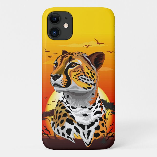 Capa Para iPhone 11 Cheetah African Feline Wild Animal (Verso)