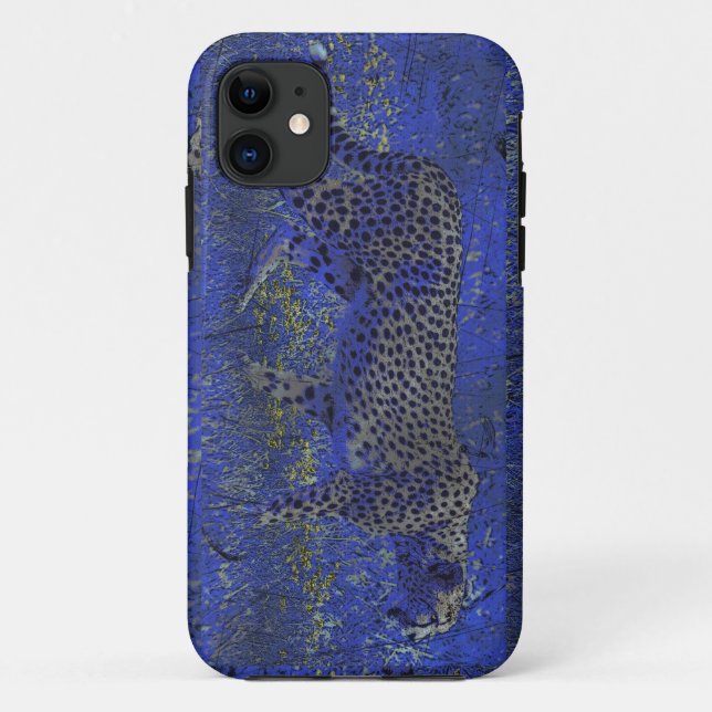 Capa Para iPhone 11 Cheetah na noite Wildlife Art iPhone 5 Case (Verso)