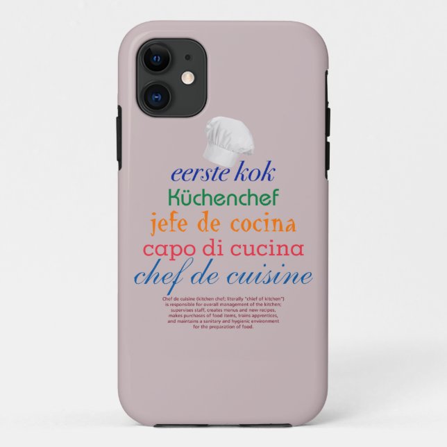 Capa Para iPhone 11 chefe de cozinha (Verso)