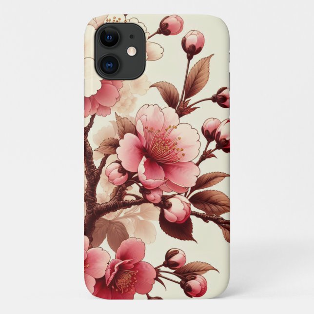 Capa Para iPhone 11 Cherry Blossom (Verso)