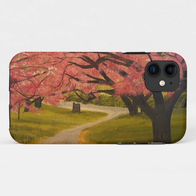 Capa Para iPhone 11 Cherry Blossoms em Primavera, por Gary Poling (Verso (horizontal))