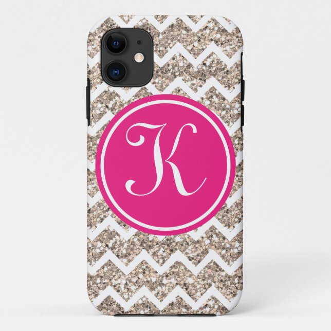 Capa Para iPhone 11 Chevron formal no brilho Dourado (Verso)