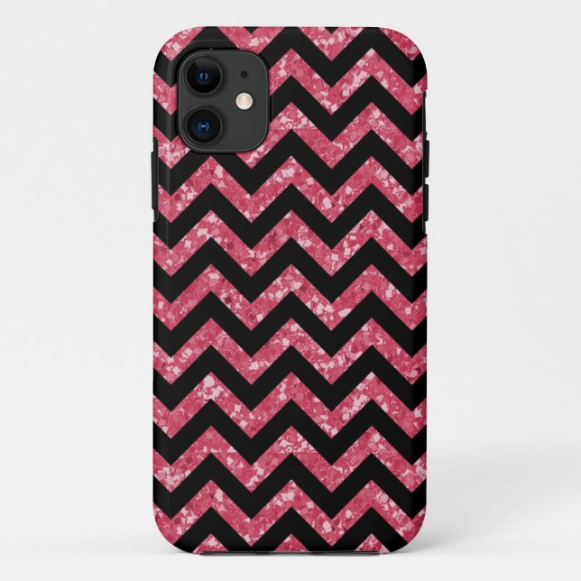 Capa Para iPhone 11 Chevron Glitter Look iPhone 5 Tough Xtreme Case (Verso)