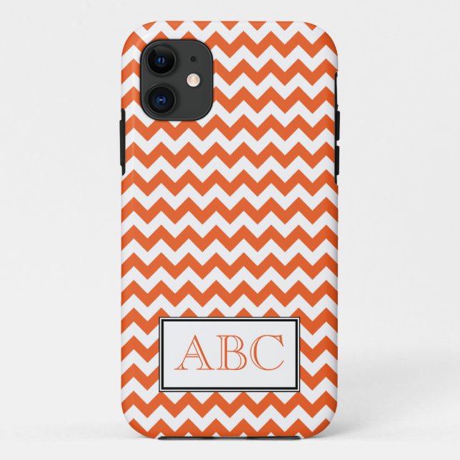 Capa Para iPhone 11 Chevron Laranja & Branco iPhone 5 Caso (Verso)
