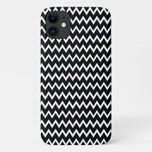 Capa Para iPhone 11 Chevron Preto E Branco (Verso)