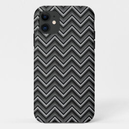 Capa Para iPhone 11 Chevron Preto e Prateado