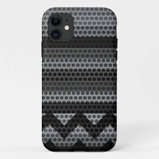 Capa Para iPhone 11 Chevron Stainless Steel Hole Metal 2 (Verso)