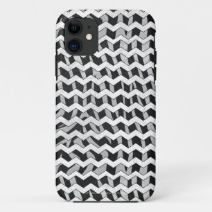 Capa Para iPhone 11 Chevron Zebra Black e Cinzas