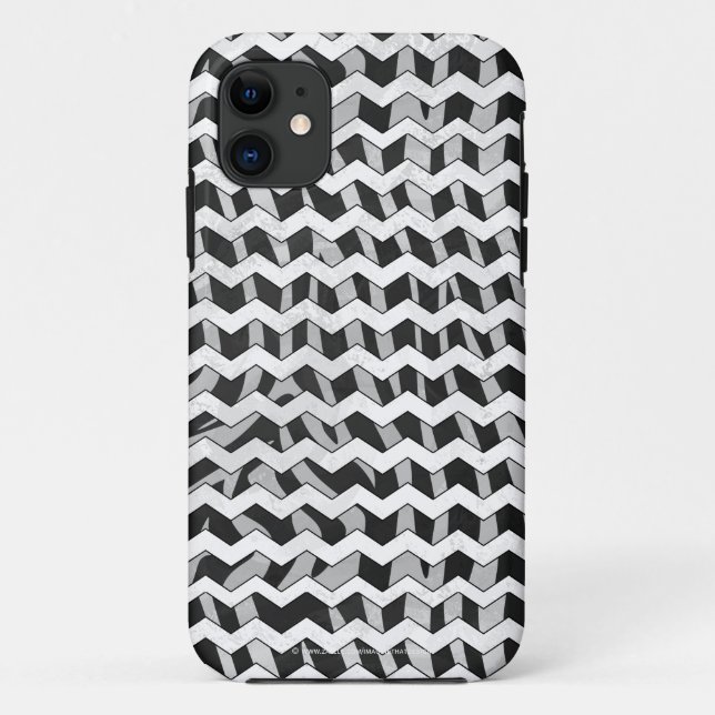Capa Para iPhone 11 Chevron Zebra Black e Cinzas (Verso)