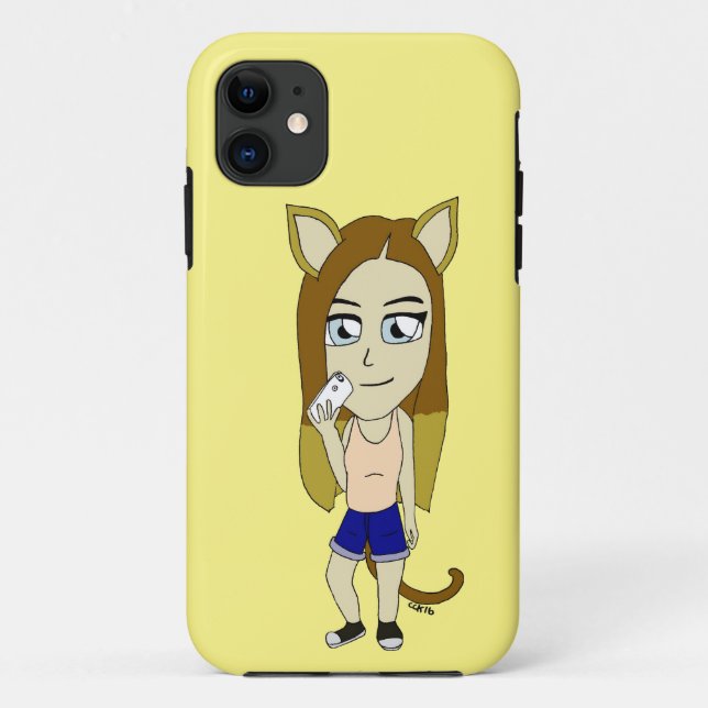 Capa Para iPhone 11 Chibi Catgirl (Verso)