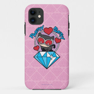 Capa Para iPhone 11 Chibi CatWomen Sentada Em Alto Diamante