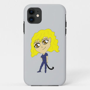 Capa Para iPhone 11 Chibi com uma cauda de gato