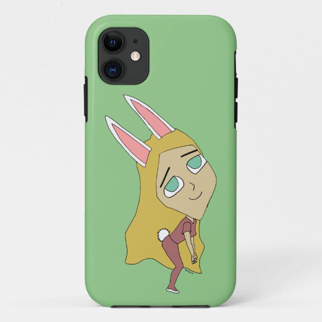 Capa Para iPhone 11 chibi garotinha coelha   (Verso)
