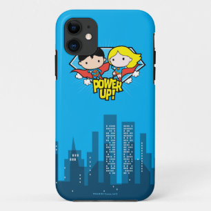 Capa Para iPhone 11 Chibi Superman e Chibi Supergirl Ligam!