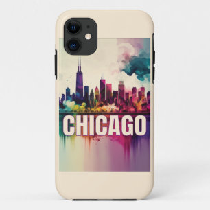 Capa Para iPhone 11 Chicago Skyline