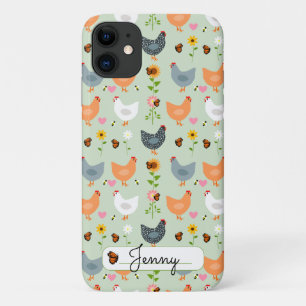 Capa Para iPhone 11 Chickens Florais Personalizados iPhone Verde 11 Ca