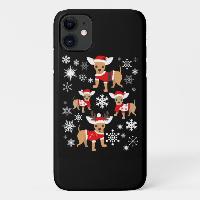 Capa Para iPhone 11 Chihuahua Christmas Lover (Verso)