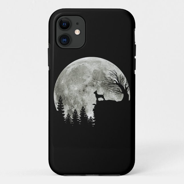 Capa Para iPhone 11 Chihuahua Em Pé No Dia Das Luas Da Montanha (Verso)