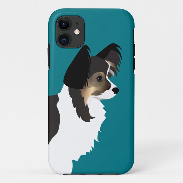 Capa Para iPhone 11 Chihuahua ou Papillon Basic Design (Verso)