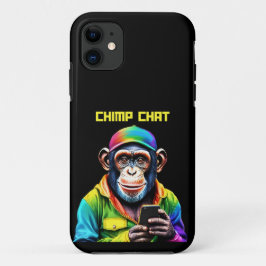 Capa Para iPhone 11 Chimp Chat-Chimpanzé com Telefone