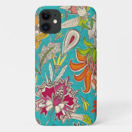 Capa Para iPhone 11 chintz pop turquesa