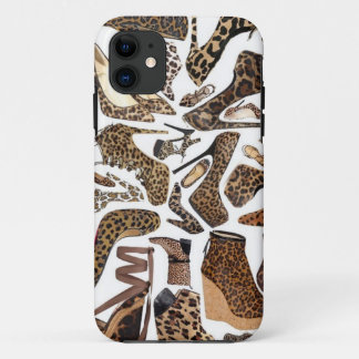 Capa Para iPhone 11 Chique dos calçados do leopardo