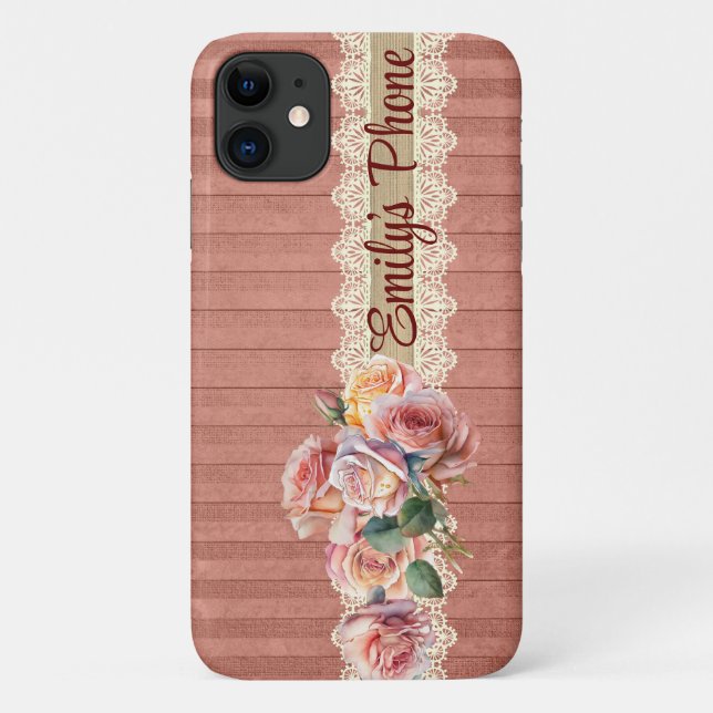 Capa Para iPhone 11 Chique Vintage Personalizado (Verso)