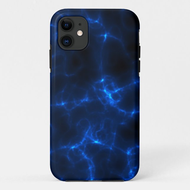 Capa Para iPhone 11 Choque eléctrico em azul escuro (Verso)