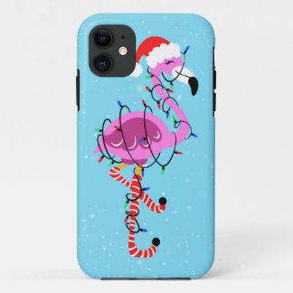 Capa Para iPhone 11 Christmas Flamingo