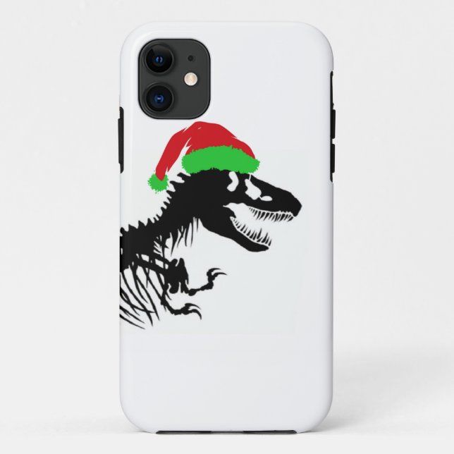 Capa Para iPhone 11 Christmas T-Rex (Verso)
