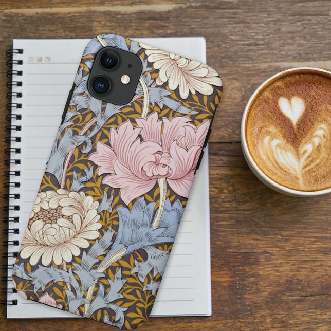 Capa Para iPhone 11 Chrysanthemum Rosa Floral William Morris (Criador carregado)