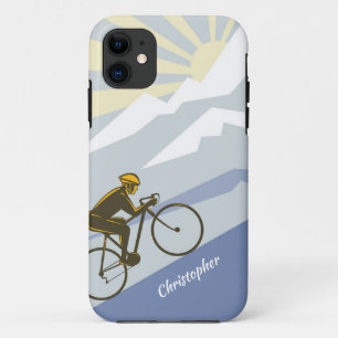 Capa Para iPhone 11 Ciclista Personalizada Fazendo Bicicleta na Estrad
