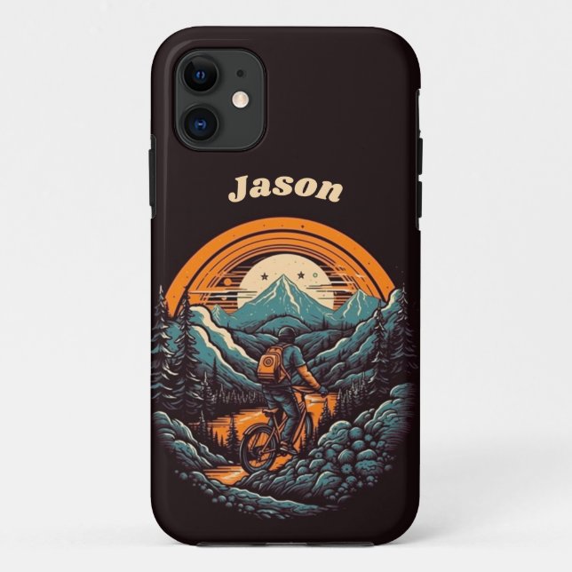 Capa Para iPhone 11 Ciclo de vida, retro personalizável (Verso)