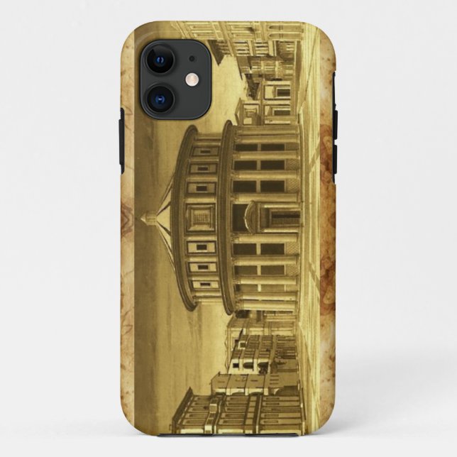 Capa Para iPhone 11 CIDADE IDEAL.Pergaminho antigo (Verso)