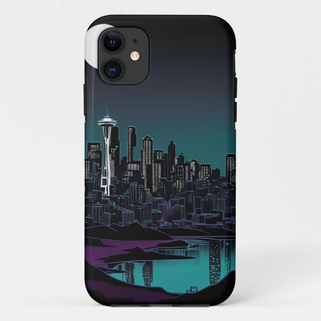 Capa Para iPhone 11 cidade noturna (Verso)