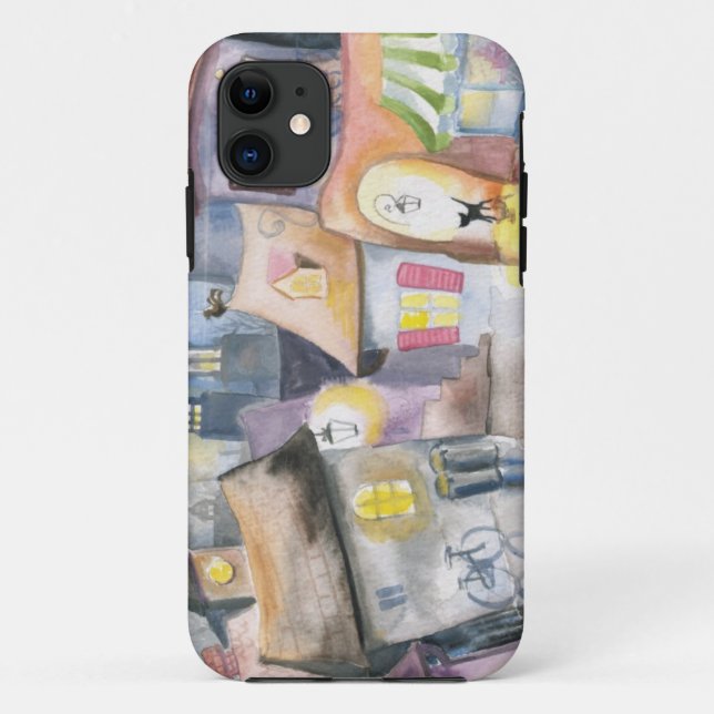 Capa Para iPhone 11 Cidade pequena na noite (Verso)