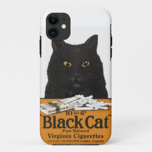 Capa Para iPhone 11 Cigarros de Virgínia do gato preto do anúncio do