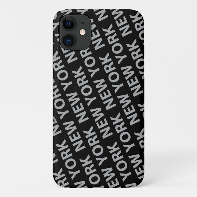 Capa Para iPhone 11 Cinza do padrão de Nova York (Verso)