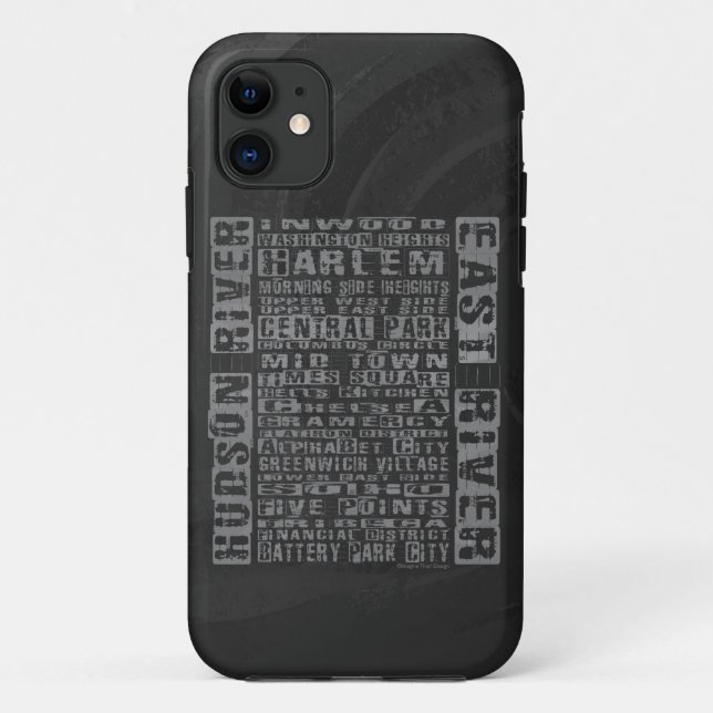 Capa Para iPhone 11 Cinza dos bairros da NYC (Verso)