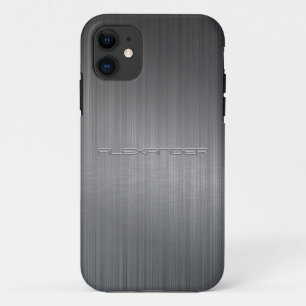 Capa Para iPhone 11 Cinza Escuro Escovado de Alumínio